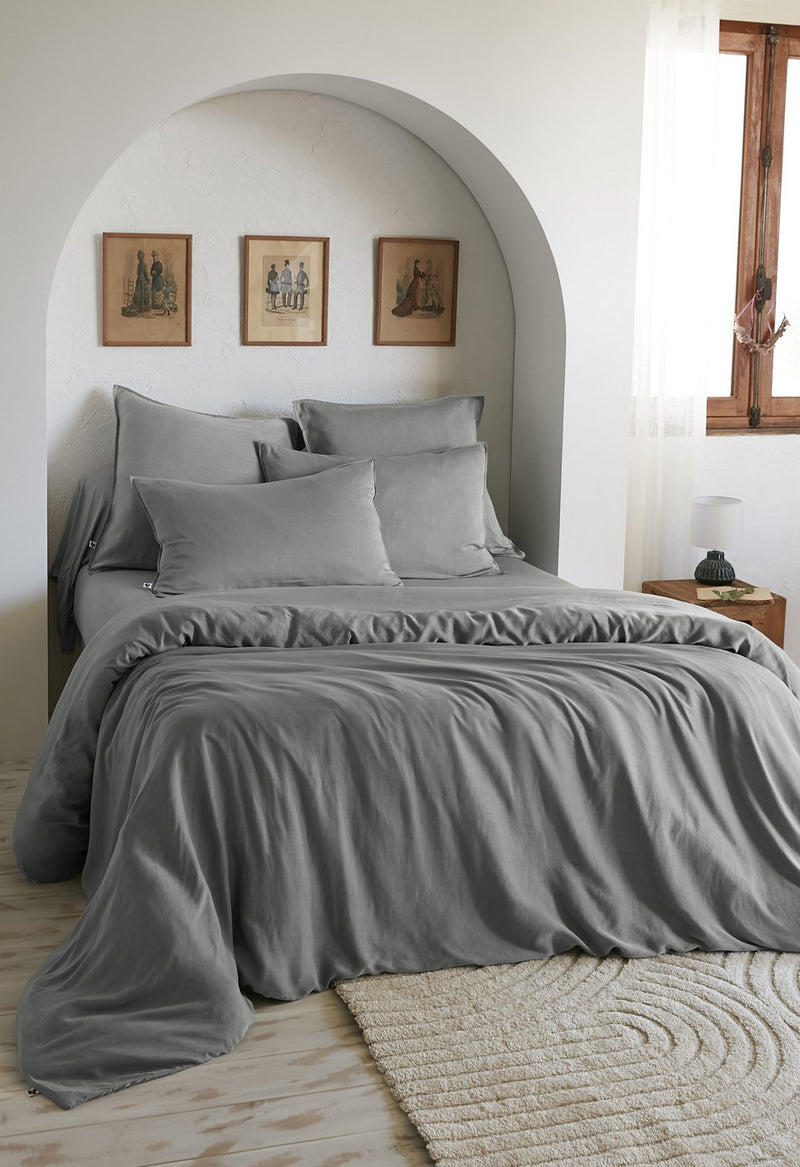 Housse De Couette - Lyocell Uni - Lysandre - Granit