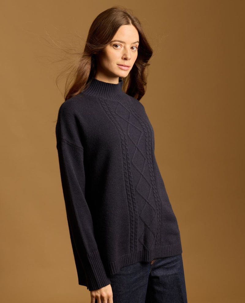 Pull Pia 100% Cachemire - Marine - Femme