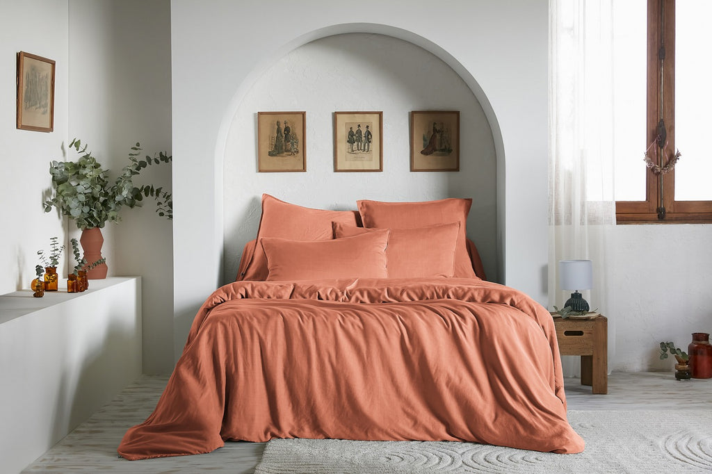 Lysandre - Housse De Couette - Lyocell Uni - Terracotta