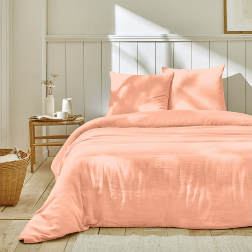 Bedding Set (HC + TO) - 100% Cotton Gauze - Pink