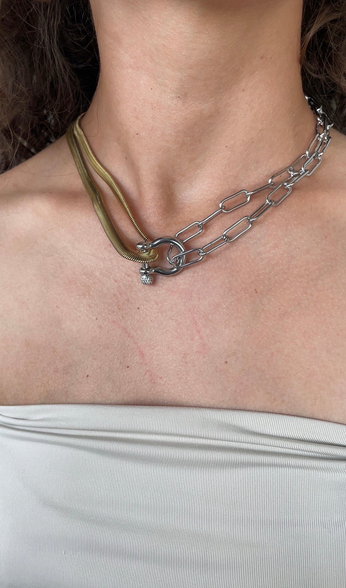 Lock Combined Necklace