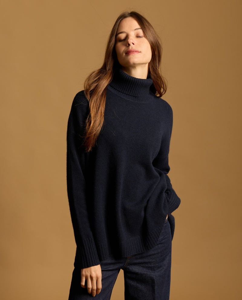 Pull Iris 100% Cachemire - Marine - Femme