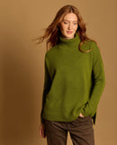 Iris 100% Cashmere Sweater - Olive - Women