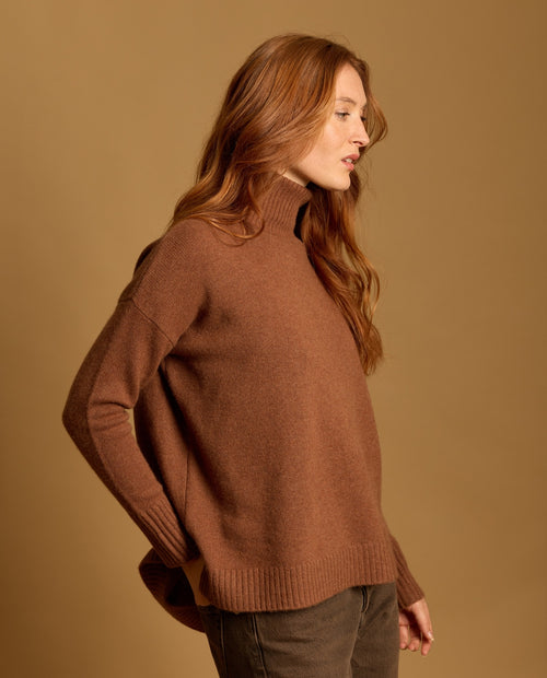 Pull Iris 100% Cachemire - Café - Femme