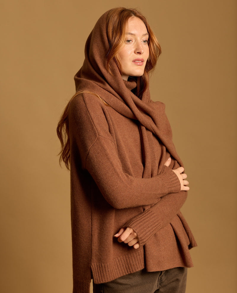 Pull Iris 100% Cachemire - Café - Femme