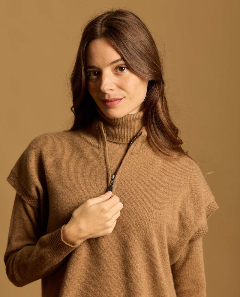 Claudia 100% Cashmere Sweater - Camel - Women