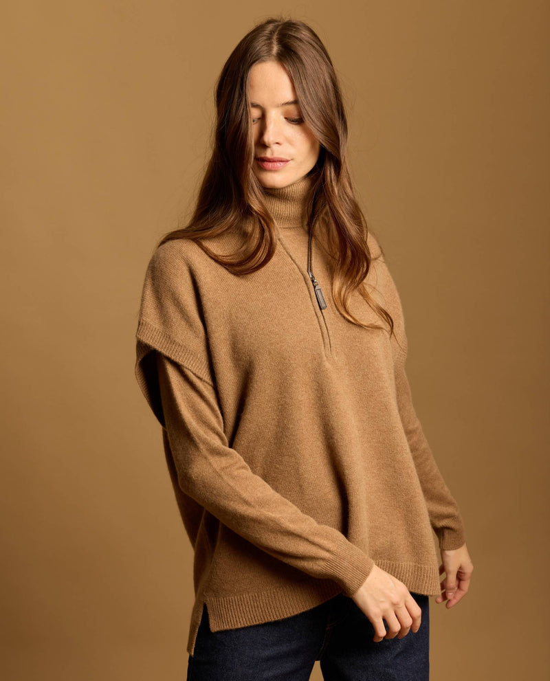 Claudia 100% Cashmere Sweater - Camel - Women