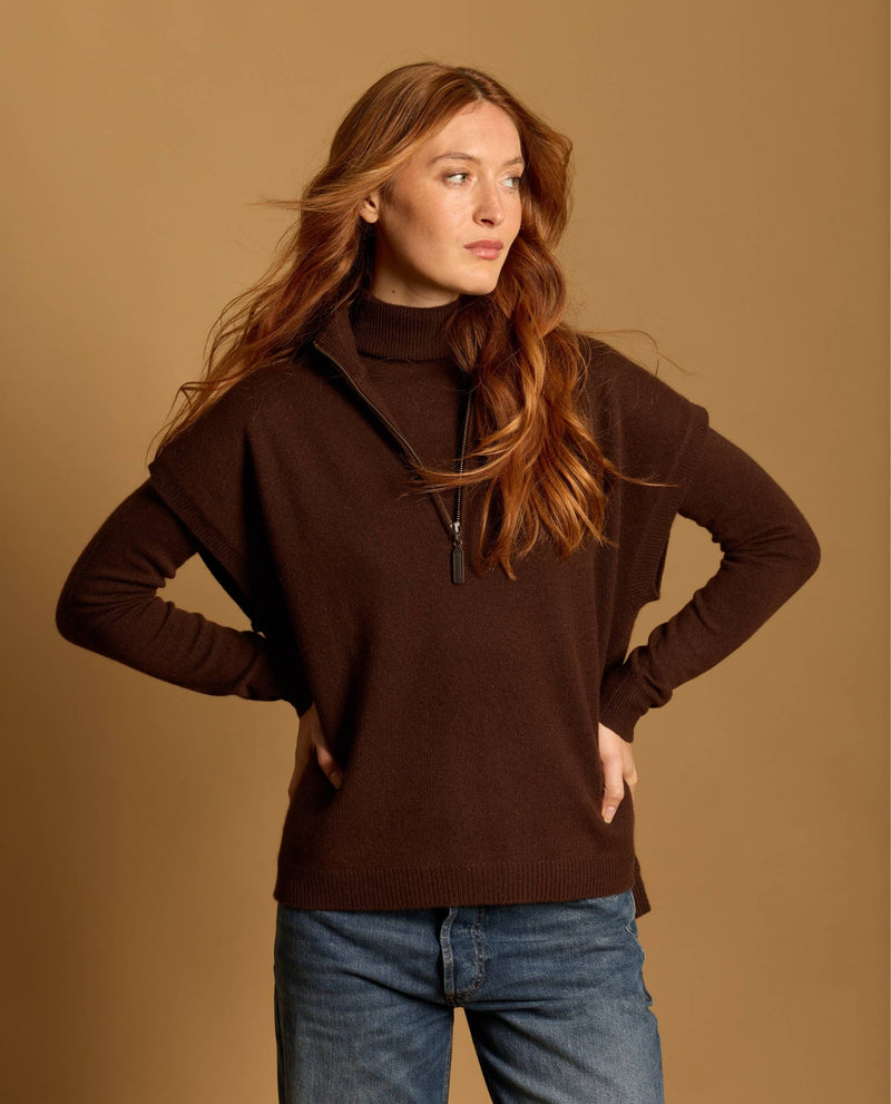 Pull Claudia 100% Cachemire - Chocolat - Femme