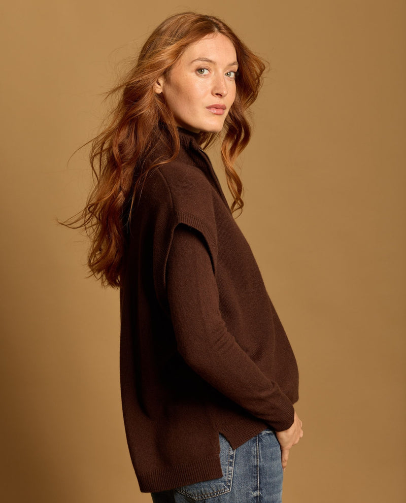 Pull Claudia 100% Cachemire - Chocolat - Femme