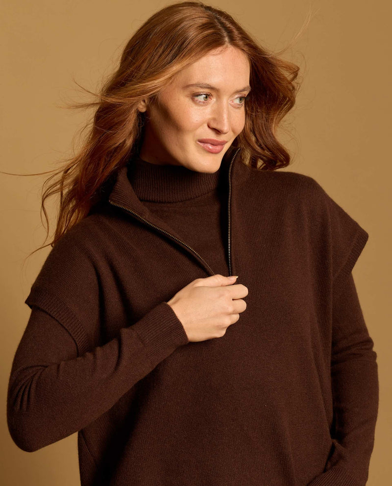 Pull Claudia 100% Cachemire - Chocolat - Femme