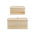 Set Of 2 Boxes - Blue Sand - Pine + Mdf + Rattan - Natural
