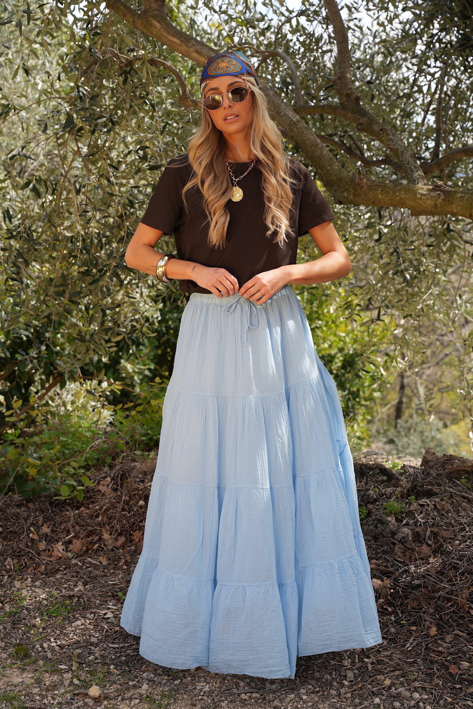 Jupe Longue Chloé - Bleue