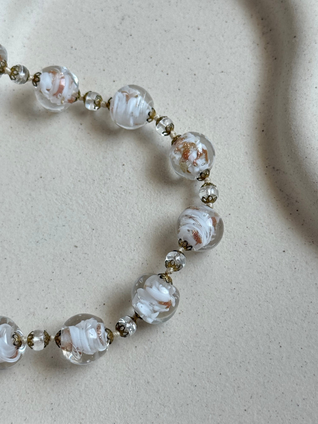 Collier Vintage En Pâte De Verre Murano