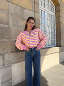 Pink And Yellow Solela Cardigan