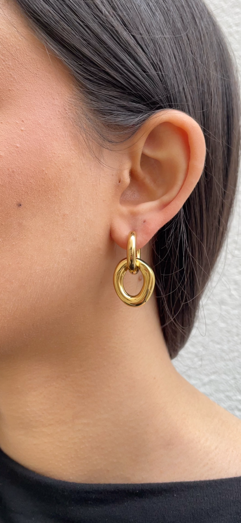 Boucles D'Oreilles Oval X Hoops