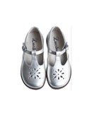 Girls' Alma Buckle Durable Mary Jane Shoes - Silver Leather - Girls