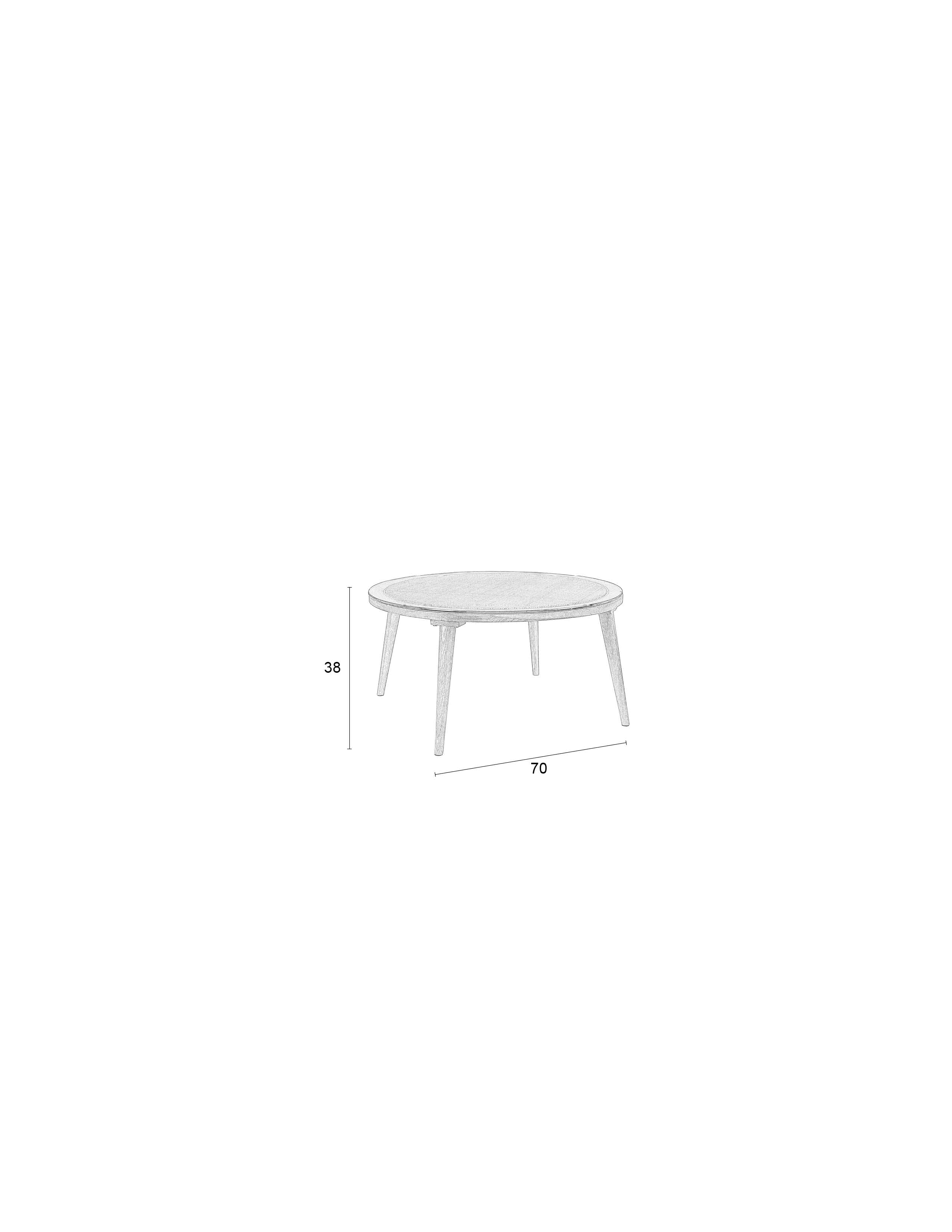 Haru Ronde - Coffee Table - Glass - Beige