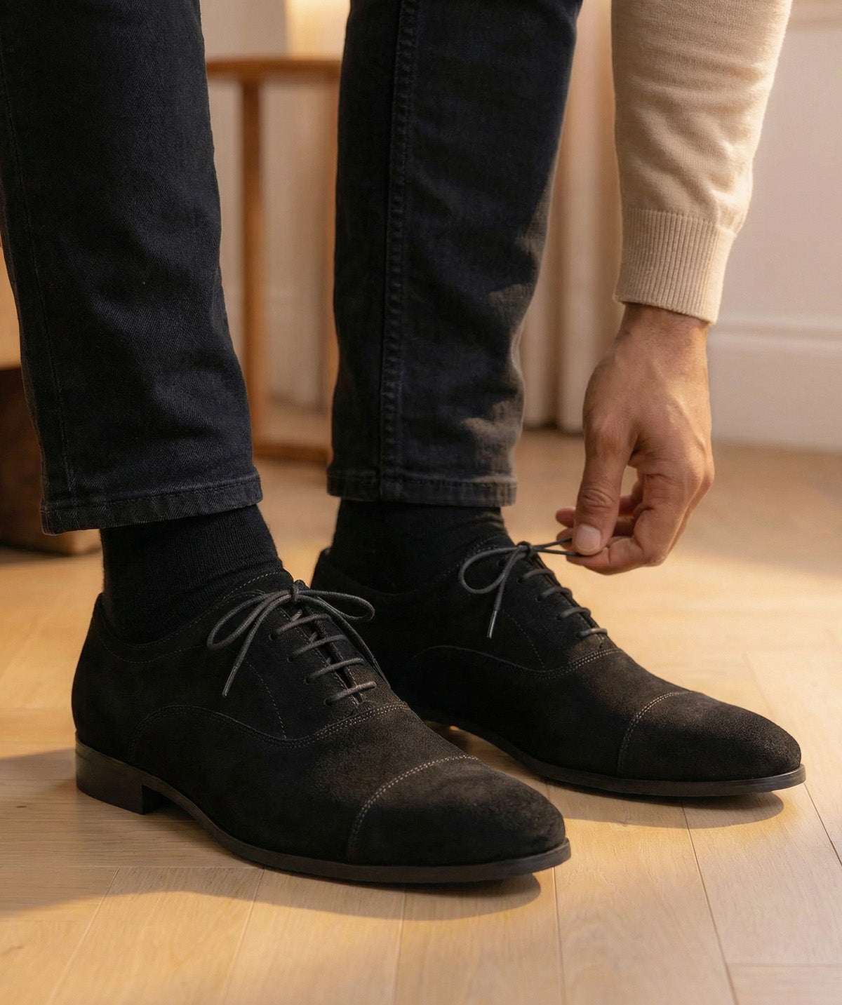 Richelieu Whitney - Veau Velours Noir