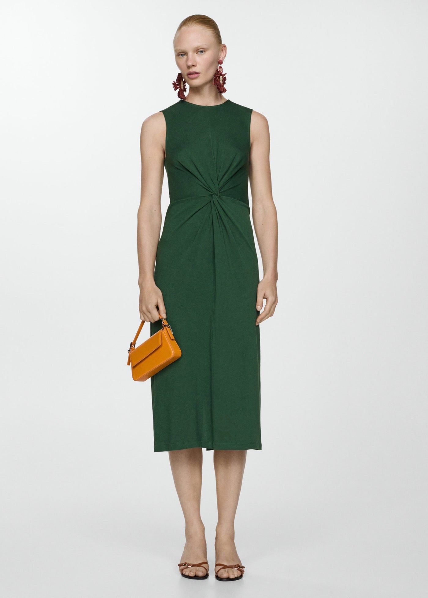 Robe Midi Détail Drapé