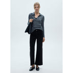 Vaquero Estilo Falda-Pantalón Catherin Talle Alto - Black Denim