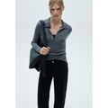 Vaquero Estilo Falda-Pantalón Catherin Talle Alto - Black Denim