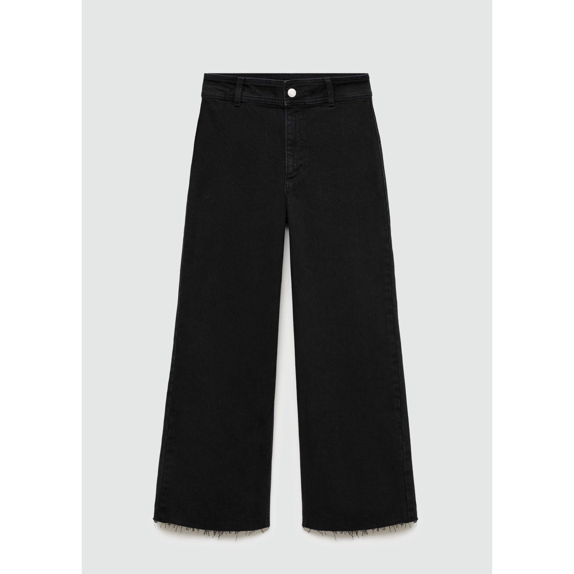Vaquero Estilo Falda-Pantalón Catherin Talle Alto - Black Denim