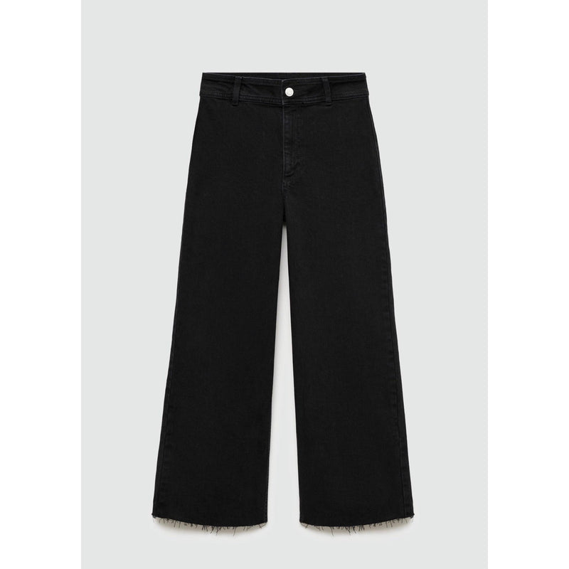 Jean Culotte Estilo Catherin Cintura Alta - Denim Negro