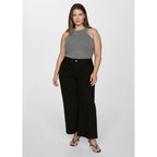 Vaquero Estilo Falda-Pantalón Catherin Talle Alto - Black Denim