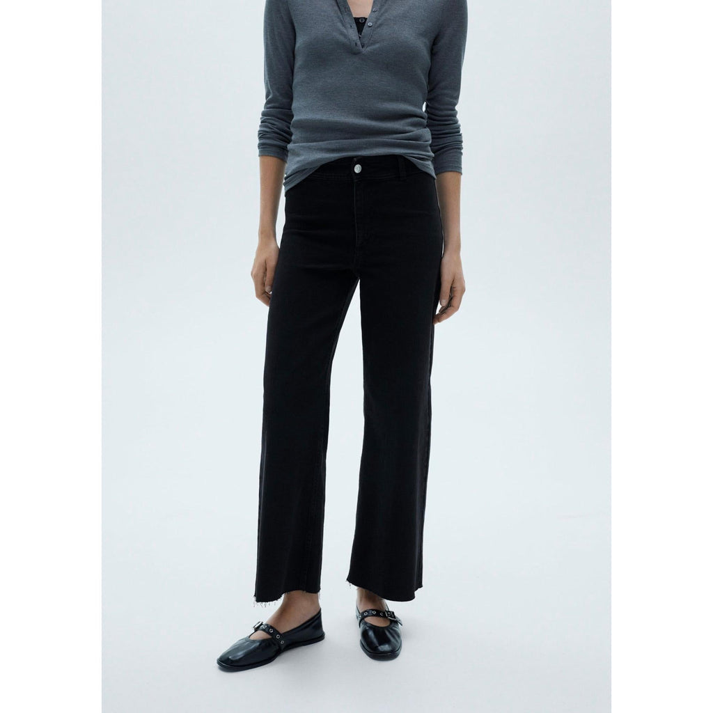 Vaquero Estilo Falda-Pantalón Catherin Talle Alto - Black Denim