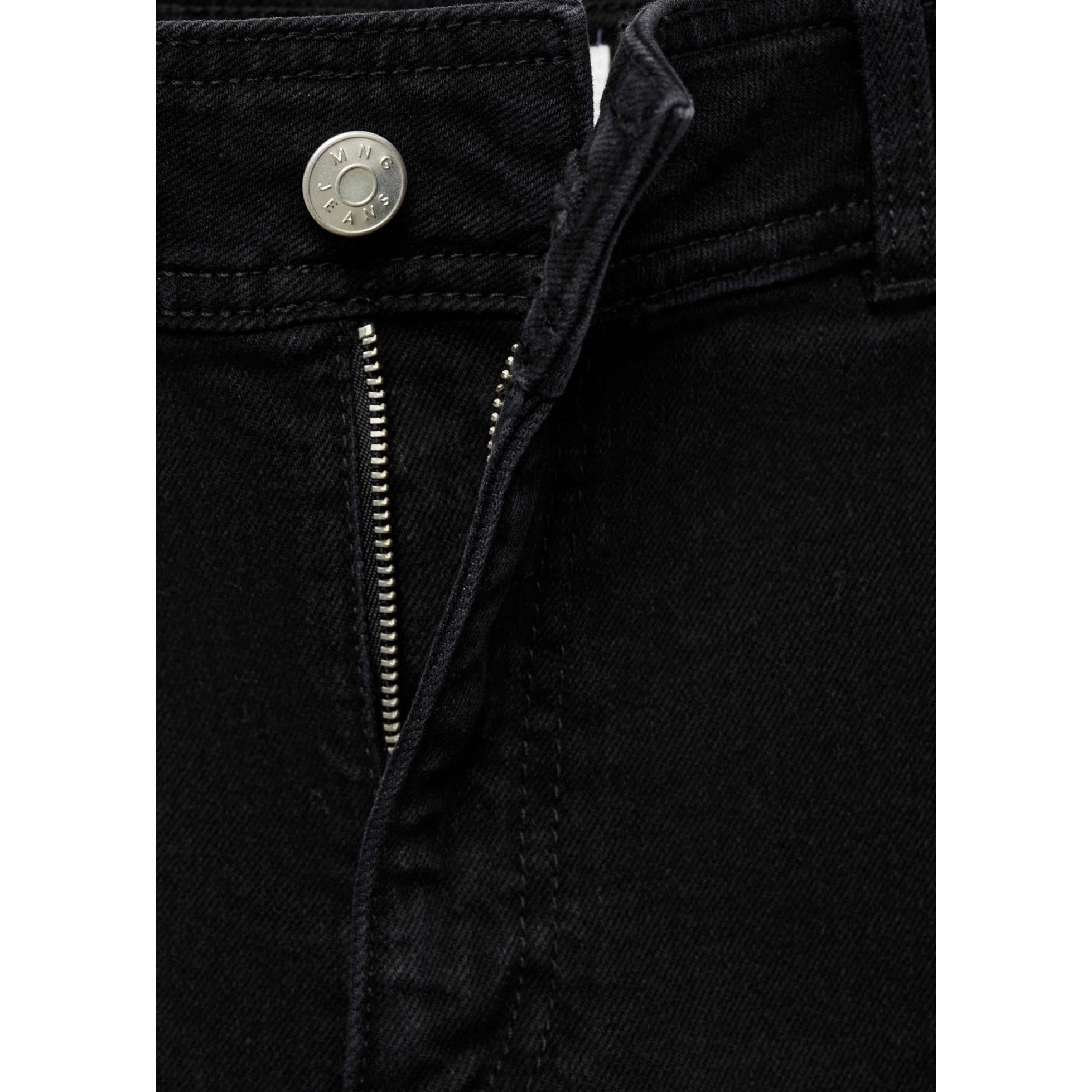 Vaquero Estilo Falda-Pantalón Catherin Talle Alto - Black Denim