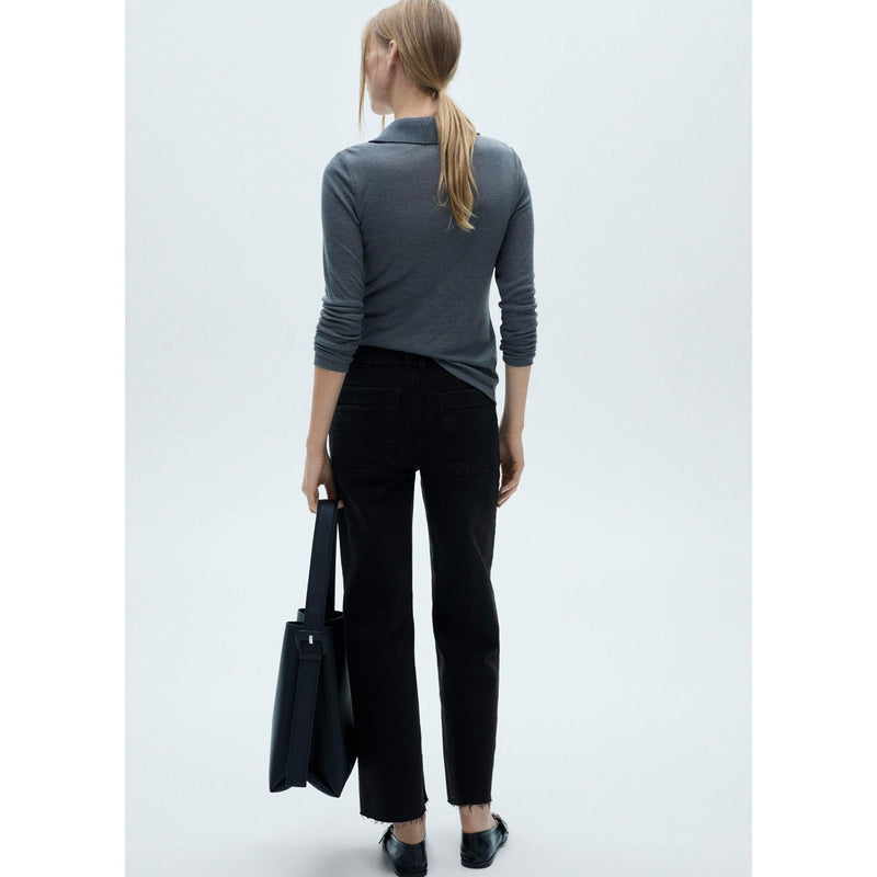 Jean Style Jupe-Culotte Catherin Taille Haute - Black Denim