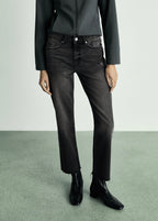 Vaquero Blanca Recto Crop - Black Denim