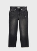 Vaquero Blanca Recto Crop - Black Denim