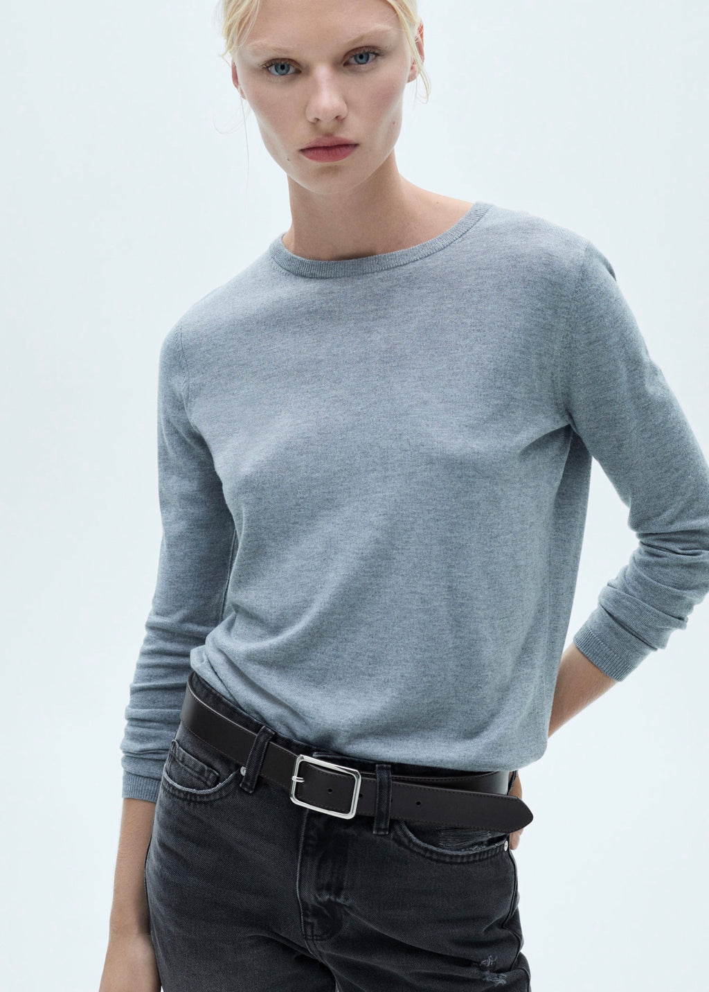 Vaquero Blanca Recto Crop - Black Denim