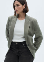 Vaquero Blanca Recto Crop - Black Denim