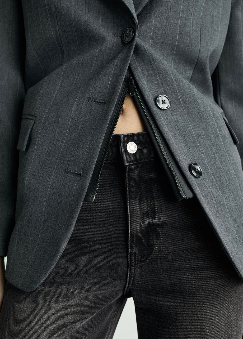 Vaquero Blanca Recto Crop - Black Denim