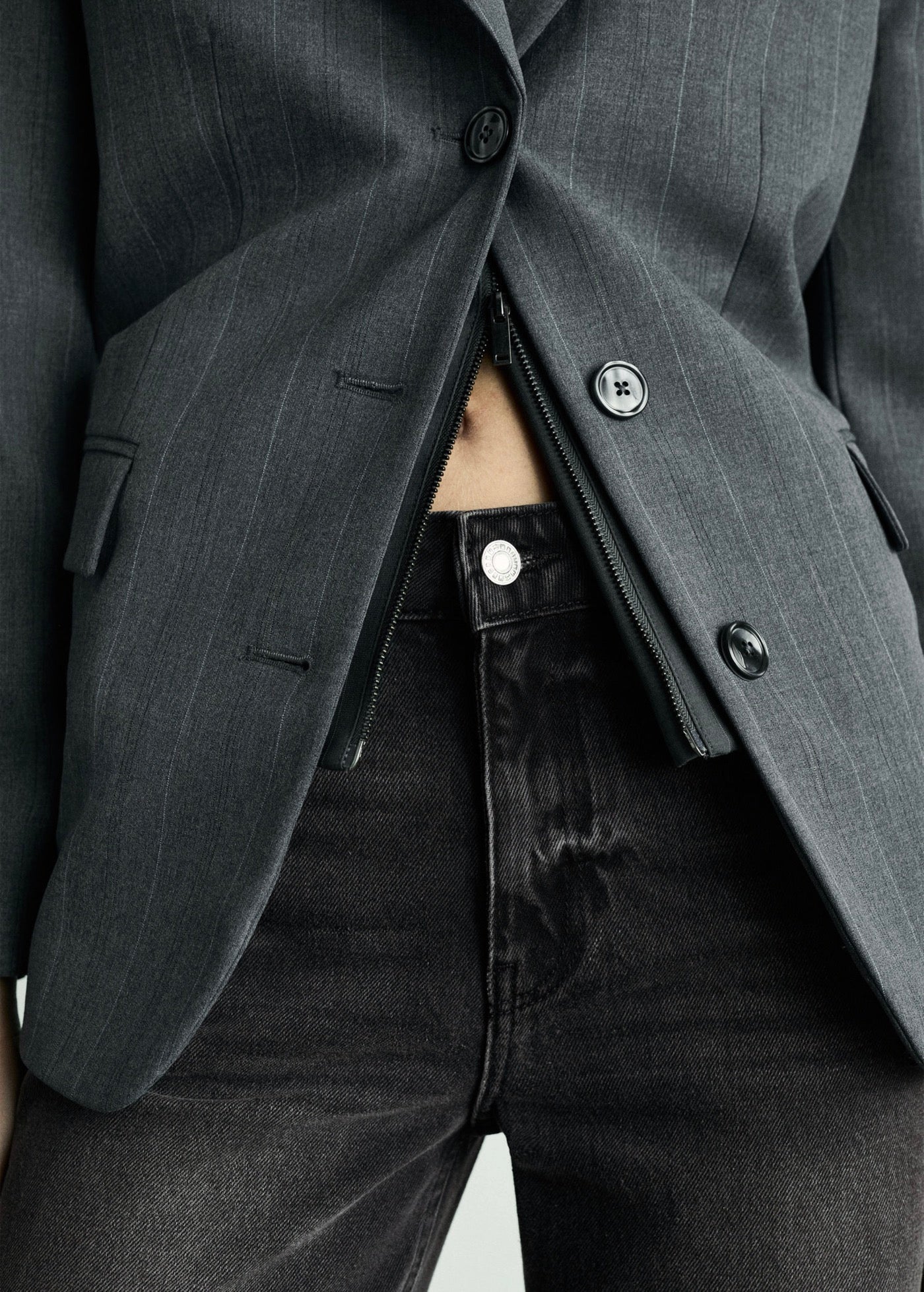 Vaquero Blanca Recto Crop - Black Denim