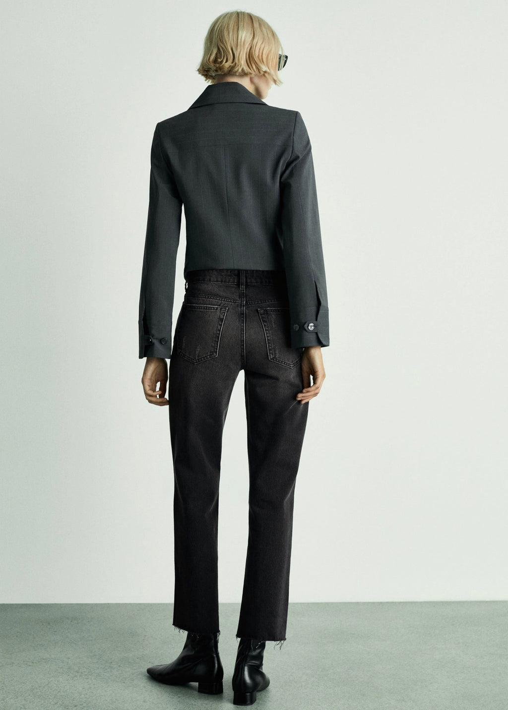 Vaquero Blanca Recto Crop - Black Denim