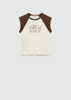 T-Shirt Coton Imprimé - Brown