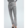 Foil Silver Straight-Leg Jeans