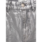 Foil Silver Straight-Leg Jeans