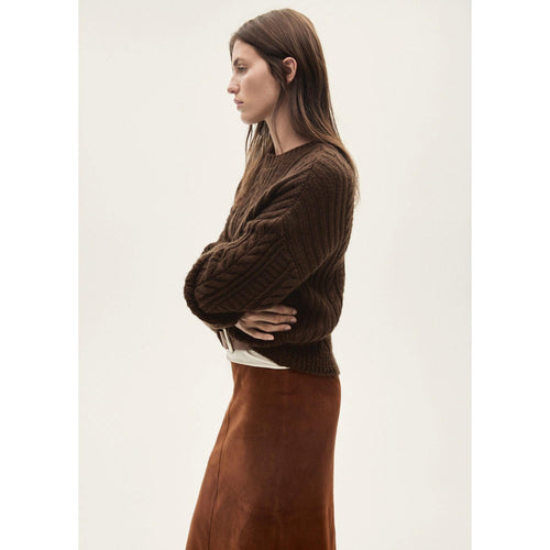 Pull-Over Torsadé Col Rond - Brown