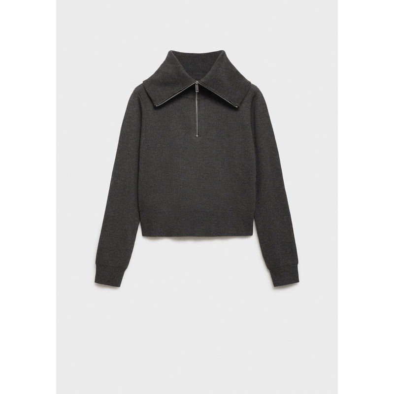 Pull-Over Col Roulé Fermeture Éclair - Charcoal