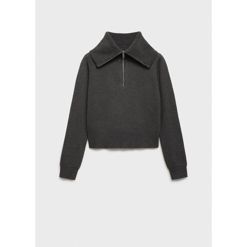 Turtleneck Zipper Sweater - Charcoal