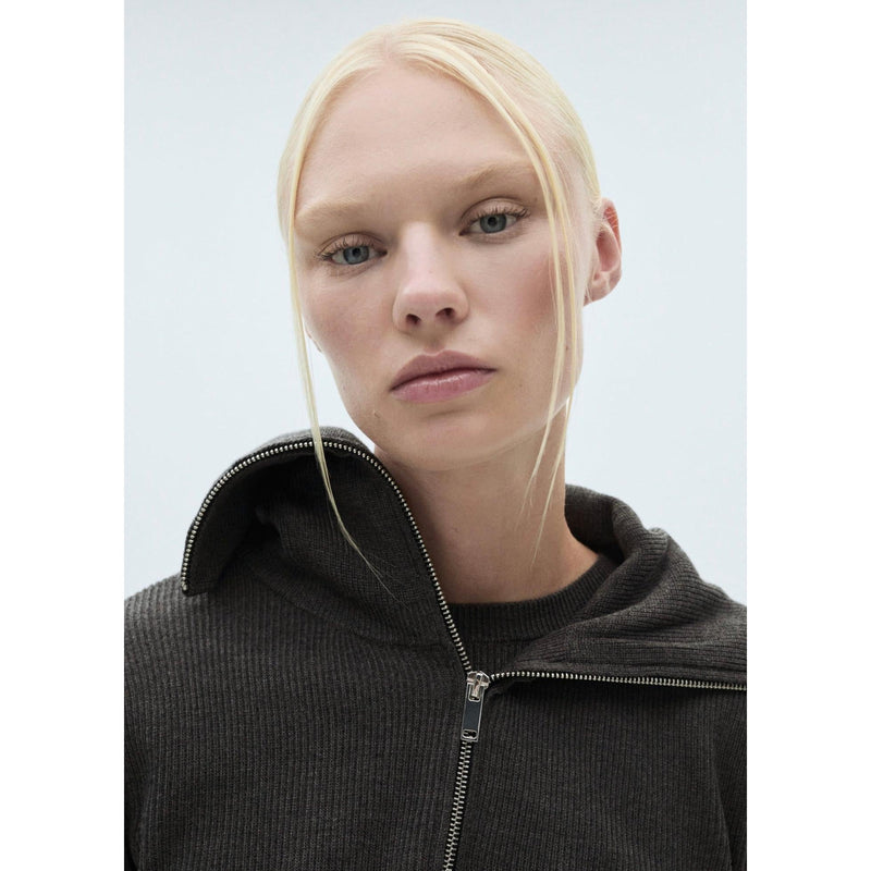 Turtleneck Zipper Sweater - Charcoal