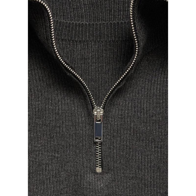 Turtleneck Zipper Sweater - Charcoal