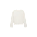 Jersey Cuello Redondo Botones - Crudo