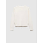 Jersey Cuello Redondo Botones - Crudo