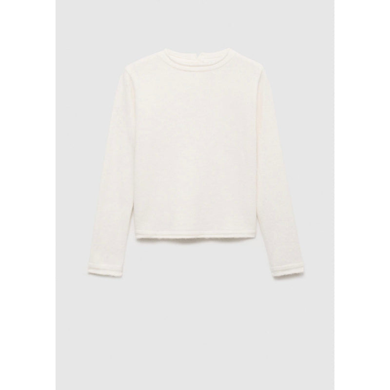 Round Neck Buttoned Sweater - Ecru