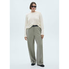 Jersey Cuello Redondo Botones - Crudo